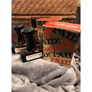 Vintage Avon decanters Paid stamp after shave Set Of 2 Windjammer And Spicy